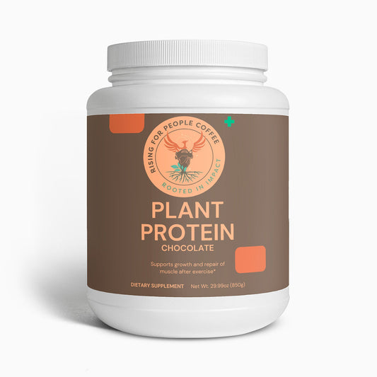 Plant Protein (Chocolate) - Rising For People Coffee Co.Proteins & BlendsRising For People Coffee Co.Rising For People Coffee Co.JTP7PPCH Rising for people coffee organic plant protein, Latte, Cappuccino, Coffee shop, Coffee shop near, Coffee near me, Roasted coffee, Speciality coffee, Green coffee, Black coffee, Espresso machine, French press, Espresso, Takeout coffee near
