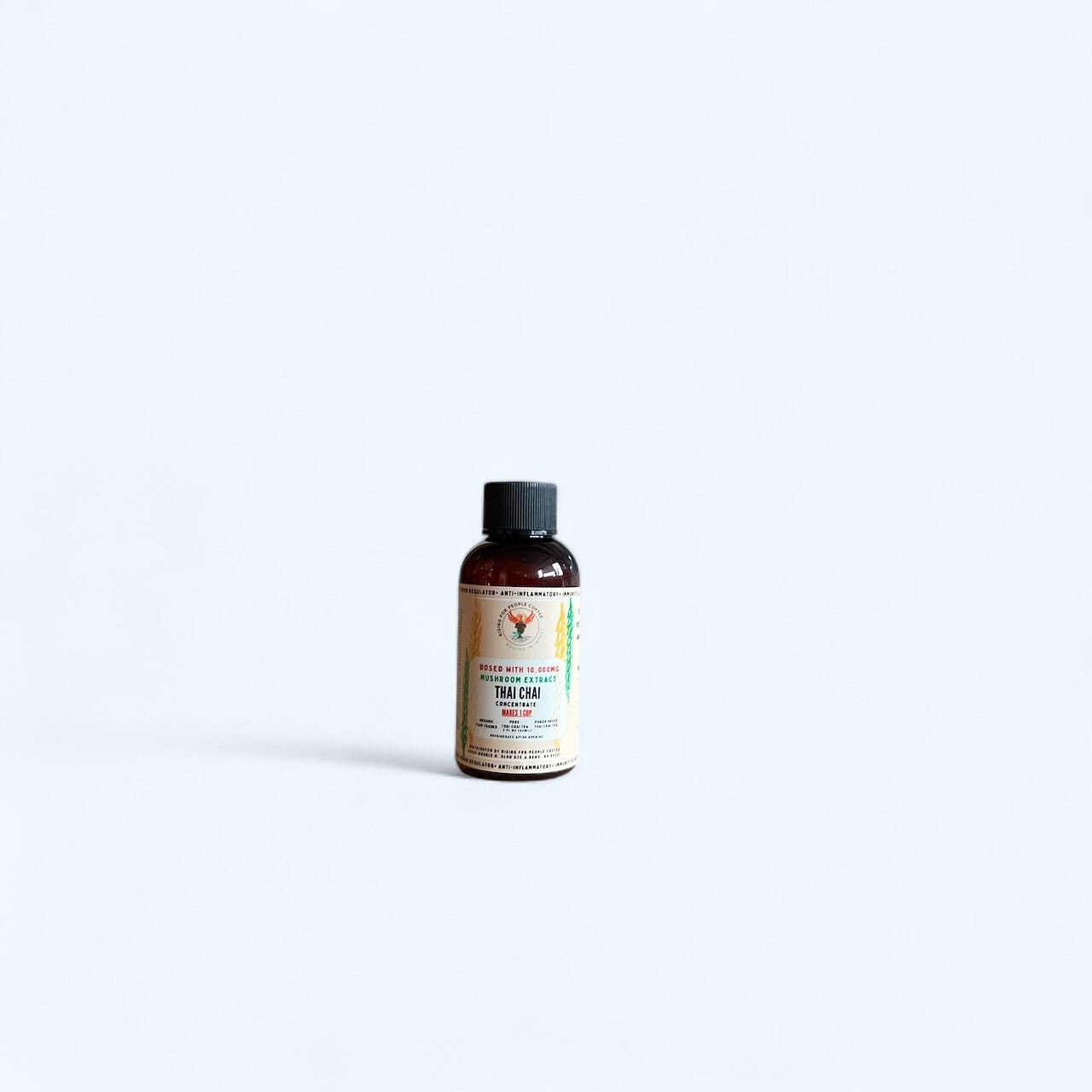 2oz Travel Thai Chai Tea Concentrate - Rising For People Coffee Co.CoffeeRising For People Coffee Co.Rising For People Coffee Co.Rising for People Coffee concentrate bottle— 2oz Travel Happy Mushroom Thai Chai Concentrate Perfect for lattes, baking, cooking, and baking, Latte, Cappuccino, Coffee shop, Coffee shop near, Coffee near me, Roasted coffee, Speciality coffee, Green coffee, Black coffee, Espresso machine, French press, Espresso, Takeout coffee near